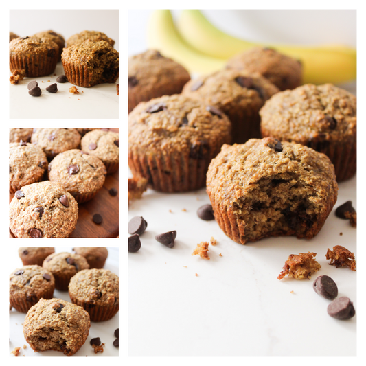 Oat flour Banana Choc Chip Muffins